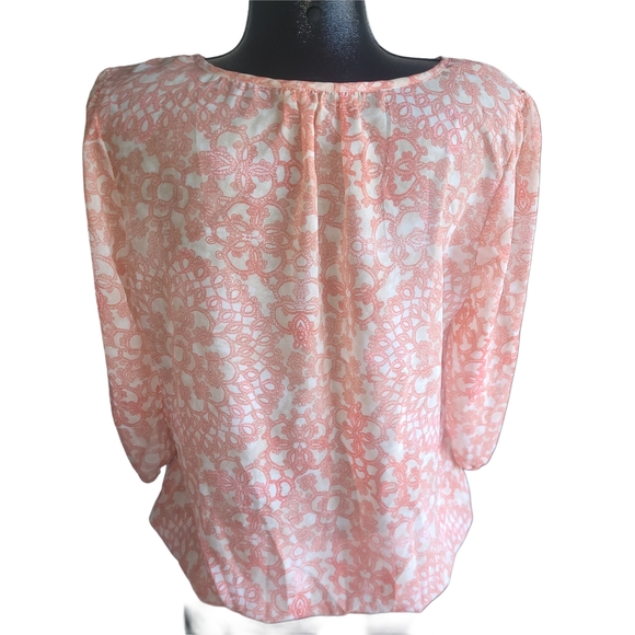 Ricki's Peach and Cream Blouse L - Picture 5 of 6